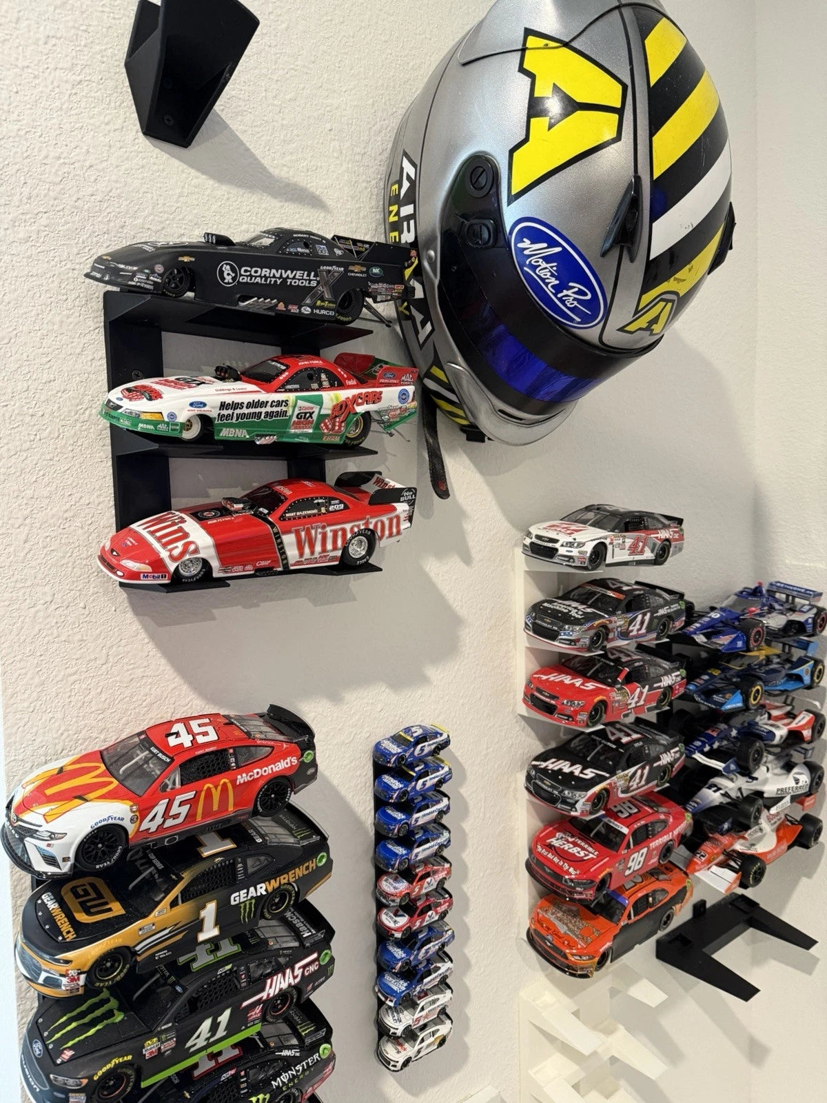 NHRA 1:24 Funny Car Diecast Car Wall Display Stand 3 Tier Drag Racing Holder