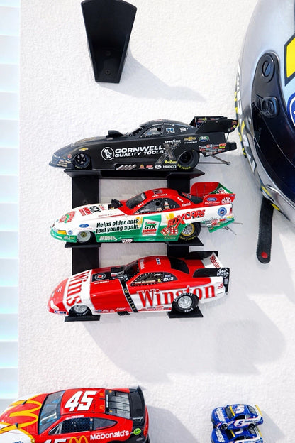 NHRA 1:24 Funny Car Diecast Car Wall Display Stand 3 Tier Drag Racing Holder